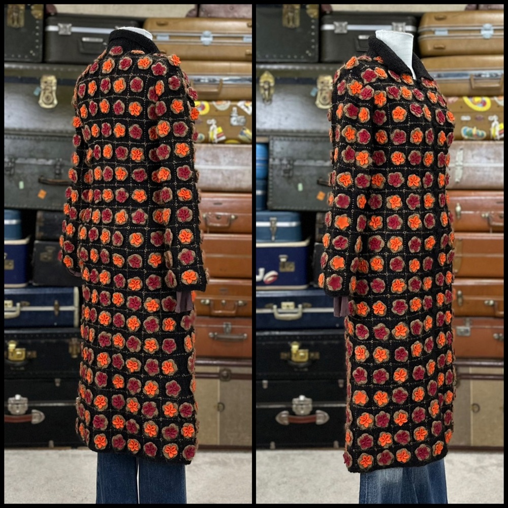 90s Moschino Flower Sweater Coat - Picture 9 of 16